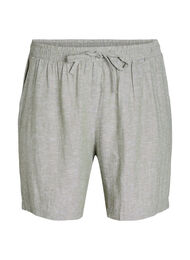 Løse shorts i lin og viskose, Oil Green