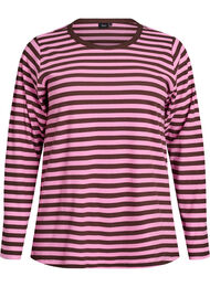 Stripete bluse med lange ermer, Tawny Port Stripe
