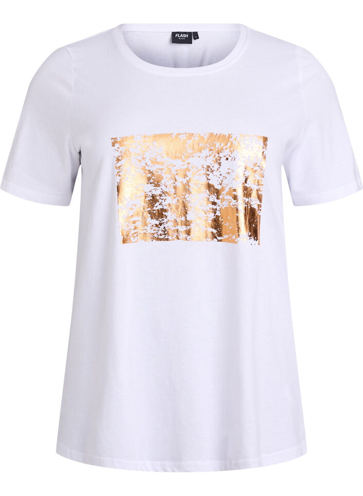 T-skjorte med trykk, Hvit, Packshot image number 0