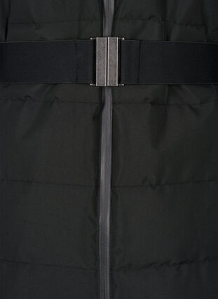 Zizzi Skijakke med hette og belte, Black, Packshot image number 3