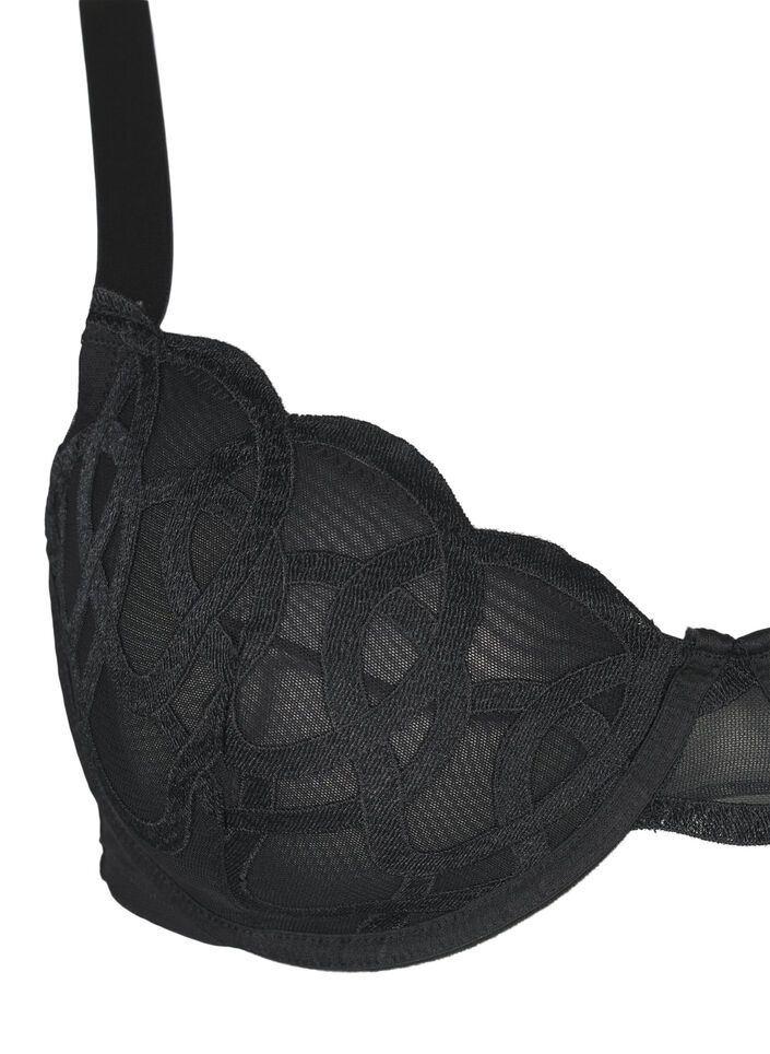 Balconette-BH med grafisk blonde, Black, Packshot
