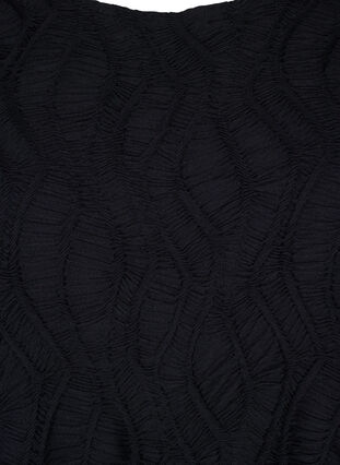 Kortermet bluse med tekstur, Black, Packshot image number 2