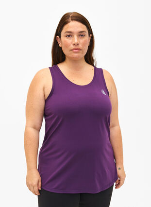 Zizzi Treningsoverdel med rund hals, Purple Pennant, Model image number 0