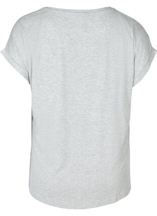 Kortermet T-skjorte med trykk til trening, Light Grey Melange, Packshot image number 1