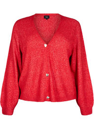 Strikket cardigan med ull og hjerteknapper, Salsa Mel.