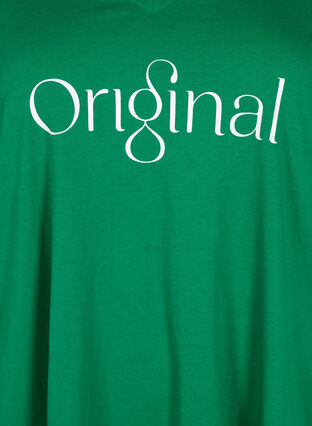 T-skjorte i bomull med trykk og V-hals, Jolly Green ORI, Packshot image number 2