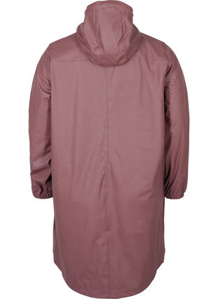 Zizzi Regnjakke med hette og knappelukking, Rose Taupe, Packshot image number 1
