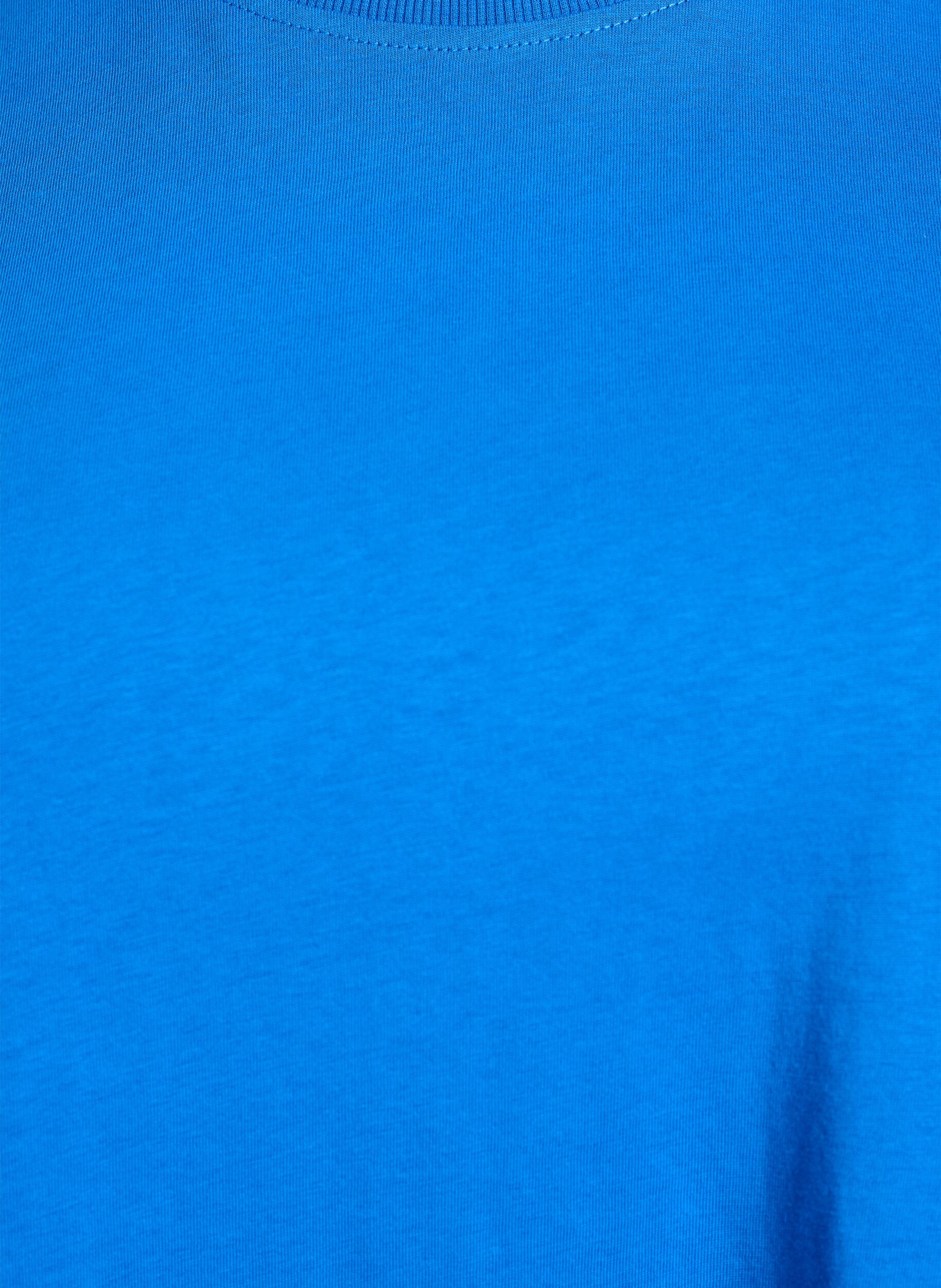 ZizziBasic T-skjorte i bomull med rund hals, Bl&aring;, Packshot image number 2