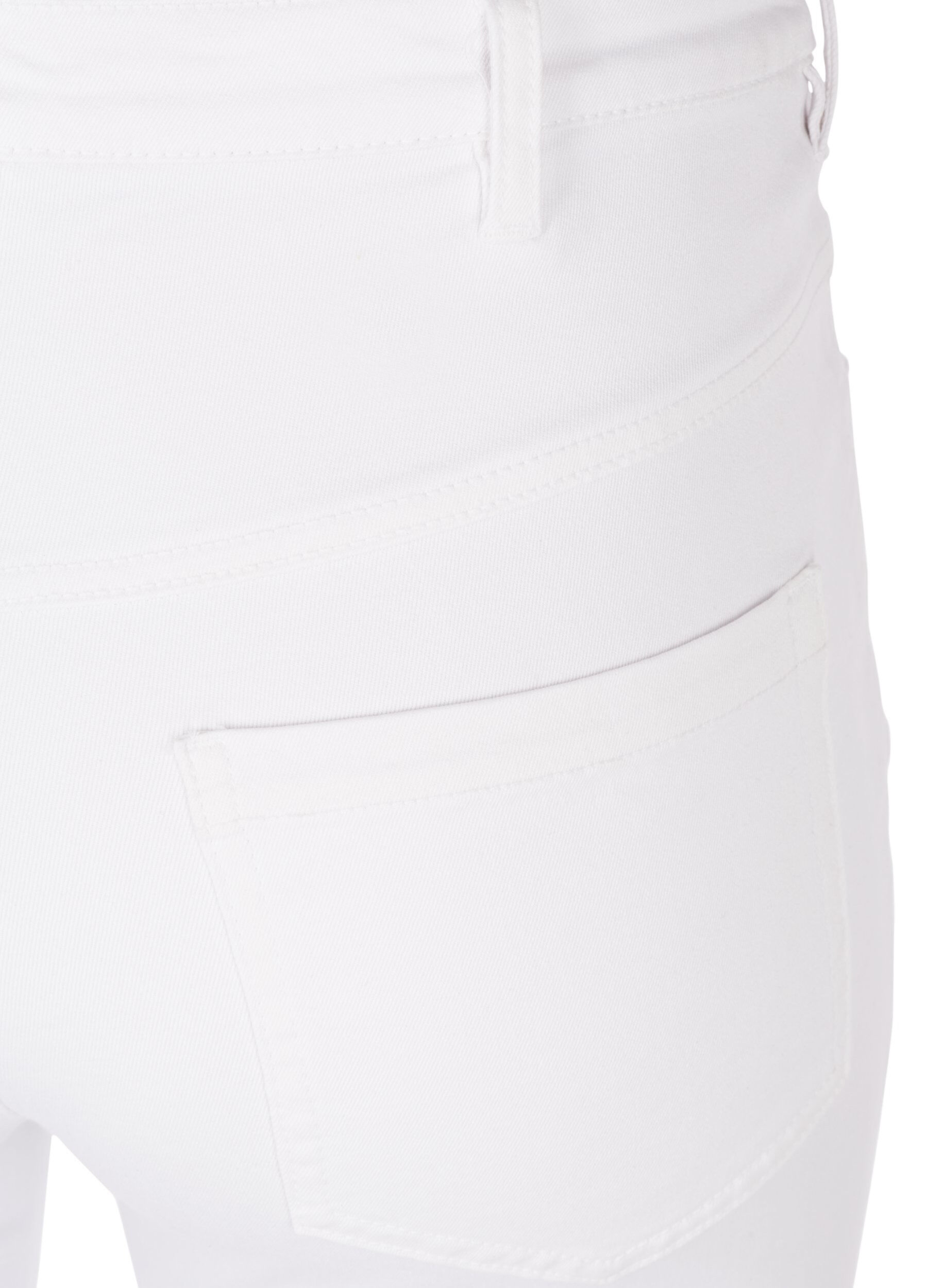 Zizzi Super slim Amy jeans med h&oslash;yt liv, White, Packshot image number 3