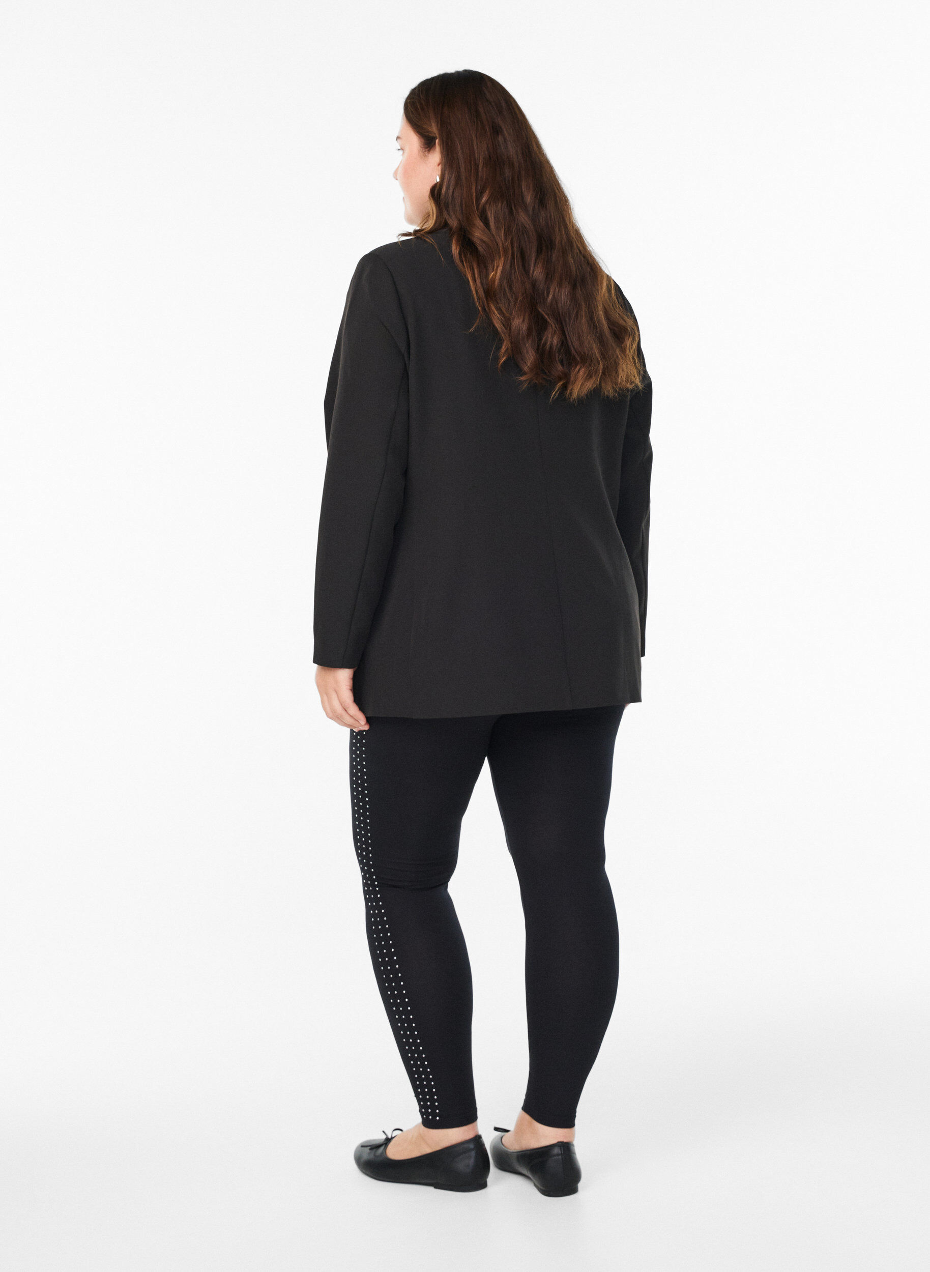 Zizzi Leggings med rhinsteinsdetaljer, Svart, Model image number 2