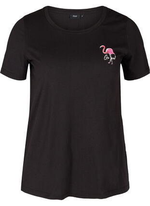 T-skjorte med print, Black Flamingo, Packshot image number 0