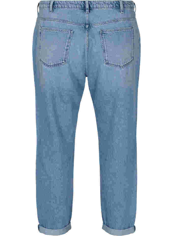 Mille mom fit jeans med colorblock, Blue Denim Comb, Packshot image number 1