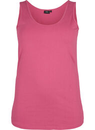 Ensfarget basic topp i bomull, R&oslash;d