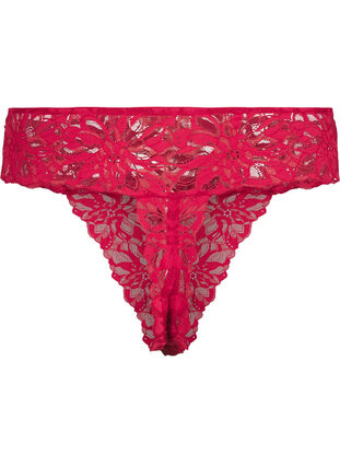 Zizzi Bundløs blondetruse g-streng, Rød, Packshot image number 1