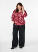Bluse med V-hals og 3/4-ermer, Rød, Model image number 1