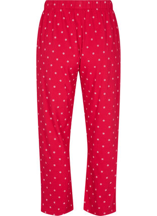 Pysjamasbukser i bomull med mønster, Tango Red AOP, Packshot image number 1