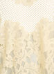 Bluse med blonder, volangkrage og korte ermer, Gul, Packshot image number 2