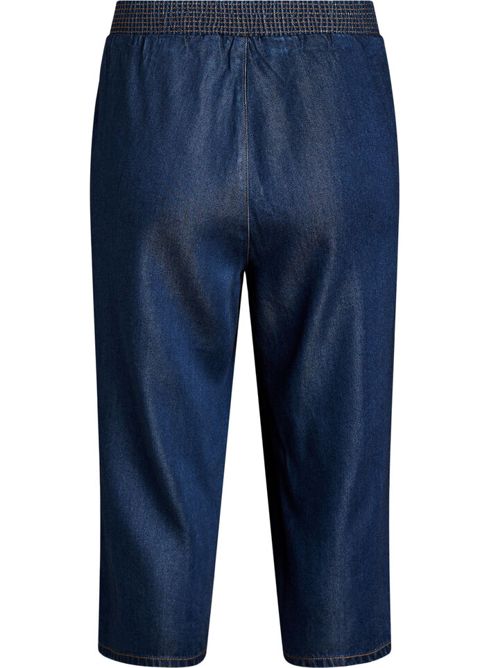 Lyocell culotte-bukser med vide ben og plagg i denim, Bl&aring;, Packshot image number 1