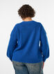 Ribbestrikket cardigan med knapper, Bl&aring;, Model image number 2