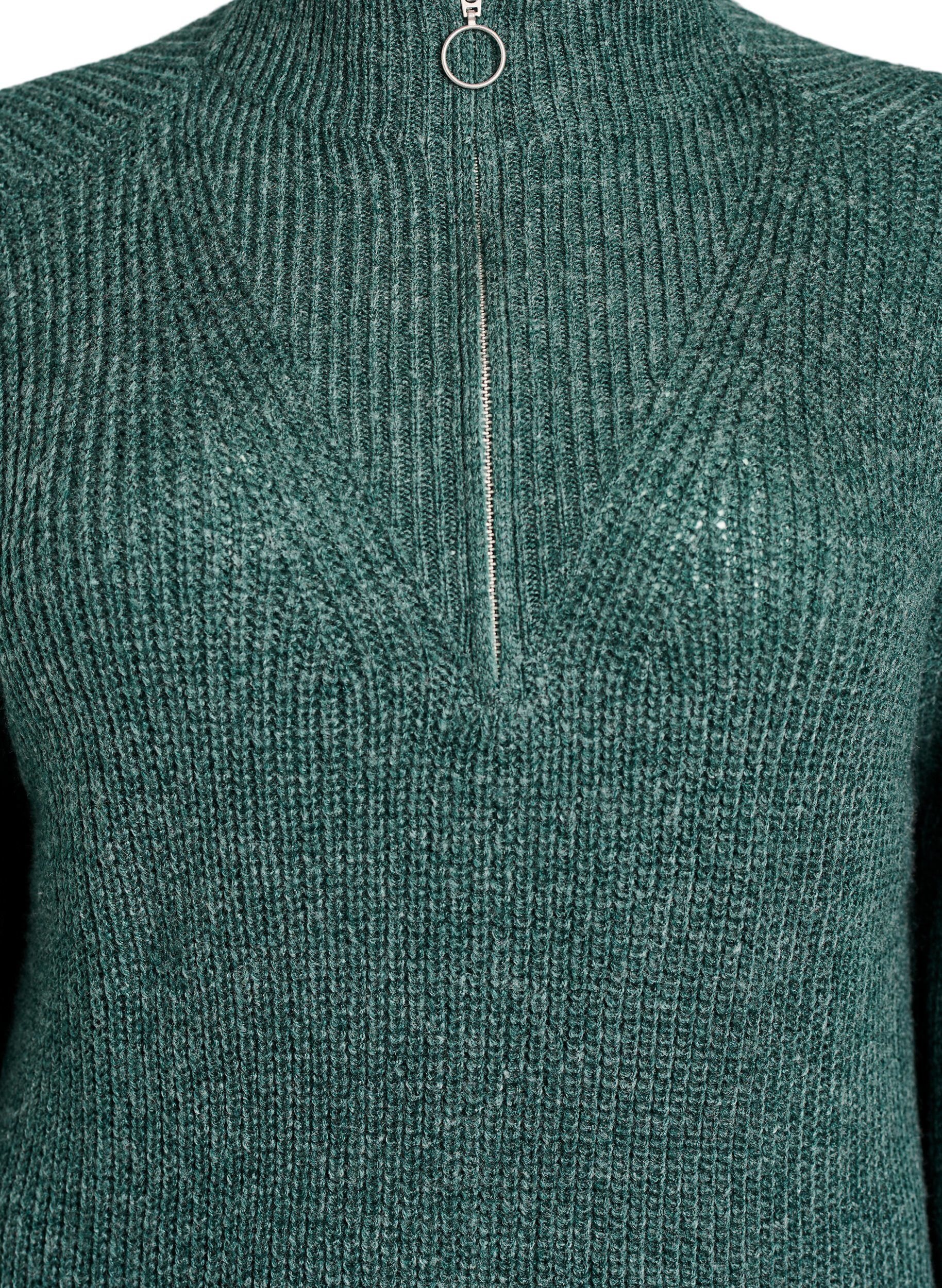 Zizzi FLASH - Kort strikket kjole med h&oslash;y hals, Gr&oslash;nn, Packshot image number 2