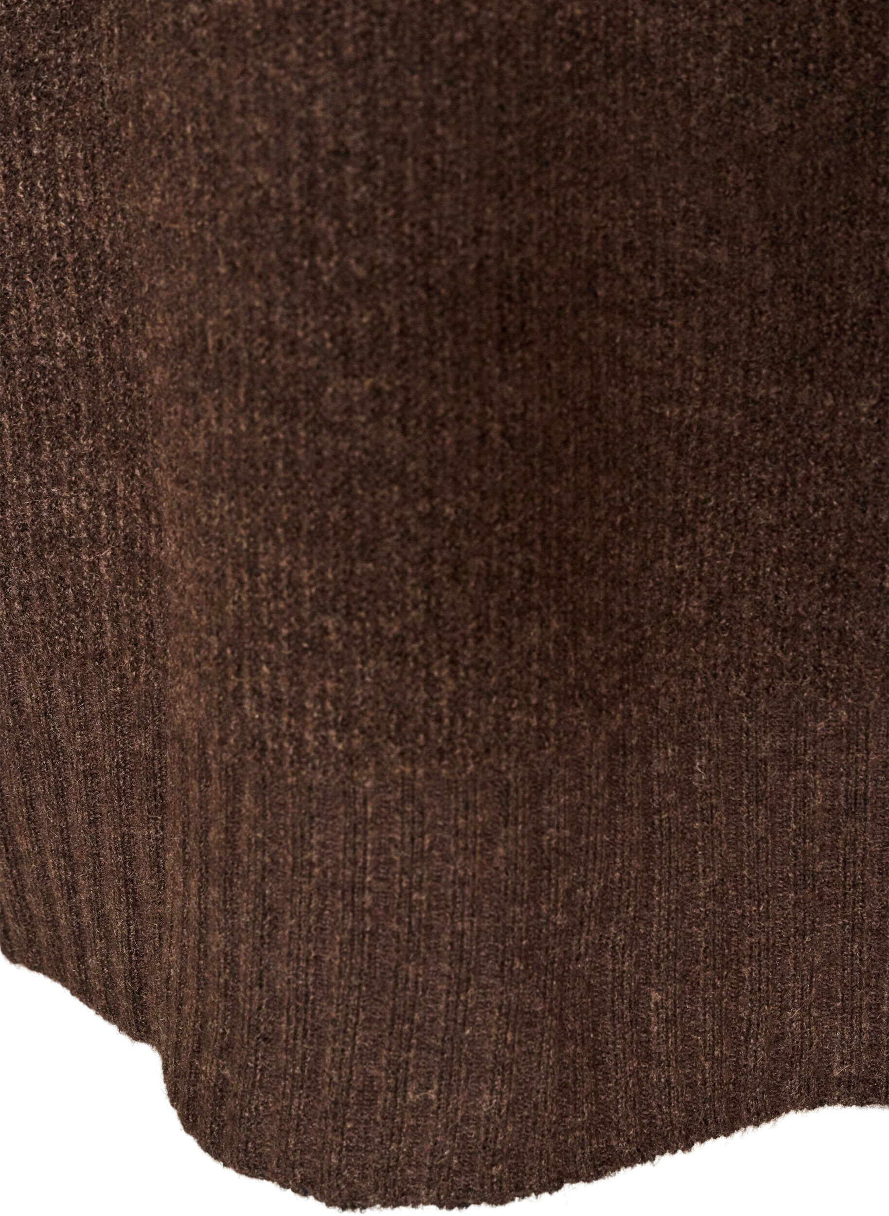ZizziL&oslash;s strikket genser med rullekrage, Brun, Packshot image number 3