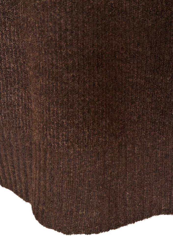L&oslash;s strikket genser med rullekrage, Brun, Packshot image number 3