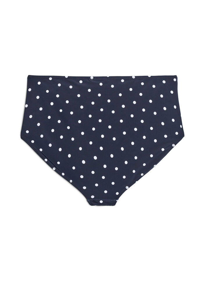 H&oslash;ytlivs bikinitruse med polkaprikker, Svart, Packshot image number 1