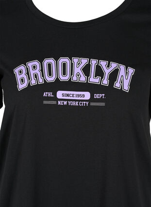 T-skjorte i bomull med trykk, Black Brooklyn, Packshot image number 2