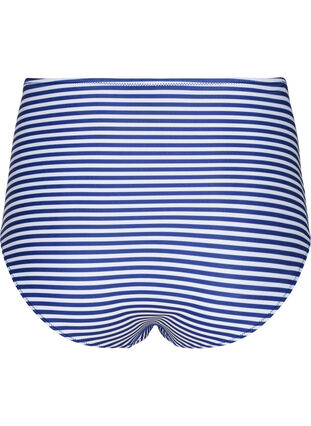 Stripete bikinitruser med høyt liv, Blue Striped, Packshot image number 1