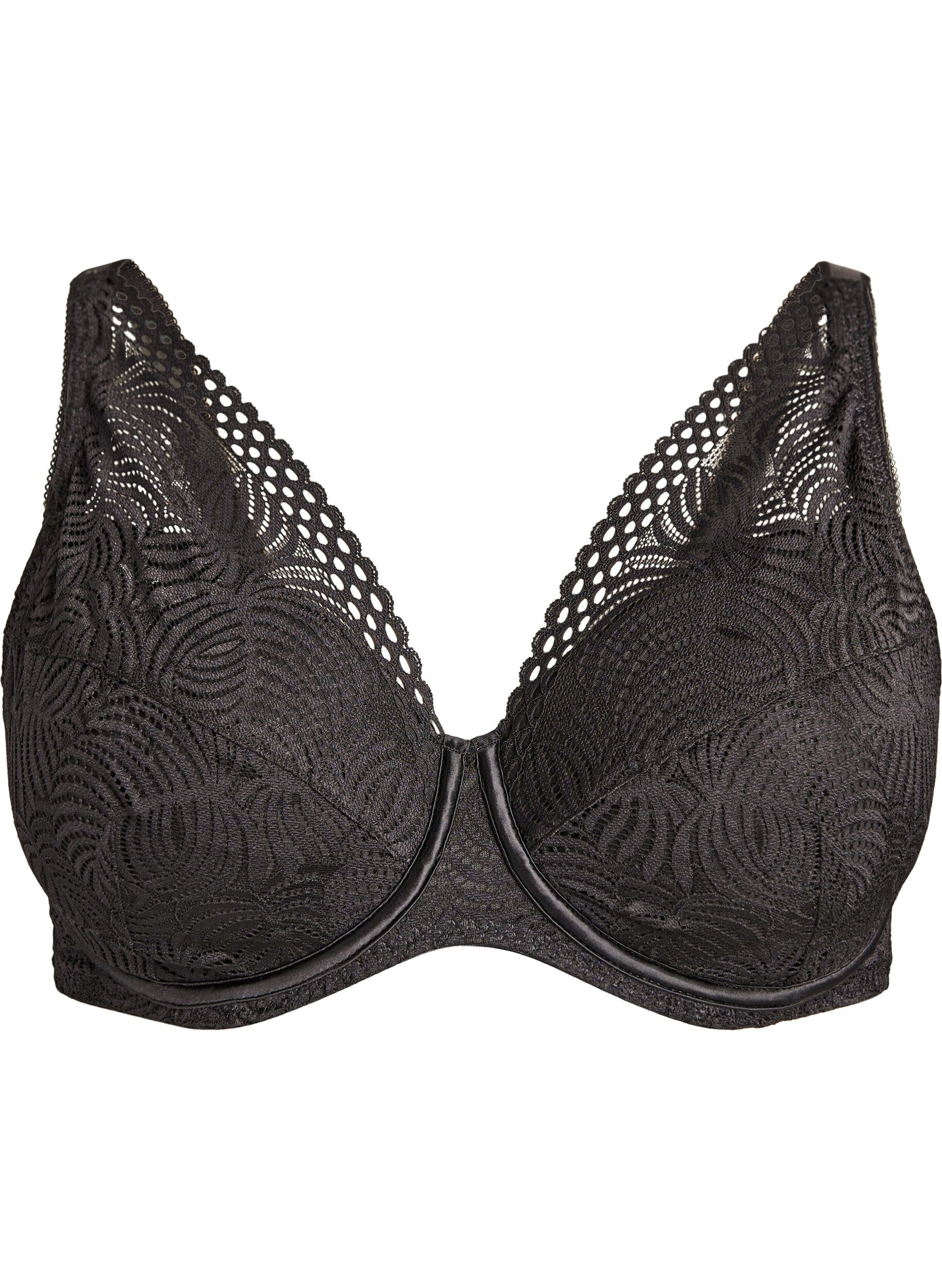 ZizziBlonde-BH med polstrede sk&aring;ler, Svart, Packshot image number 0