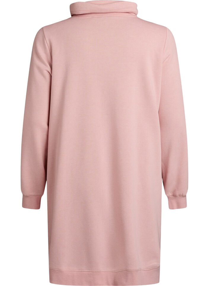 Kort genserkjole med h&oslash;y hals og lommer, Rosa, Packshot image number 1