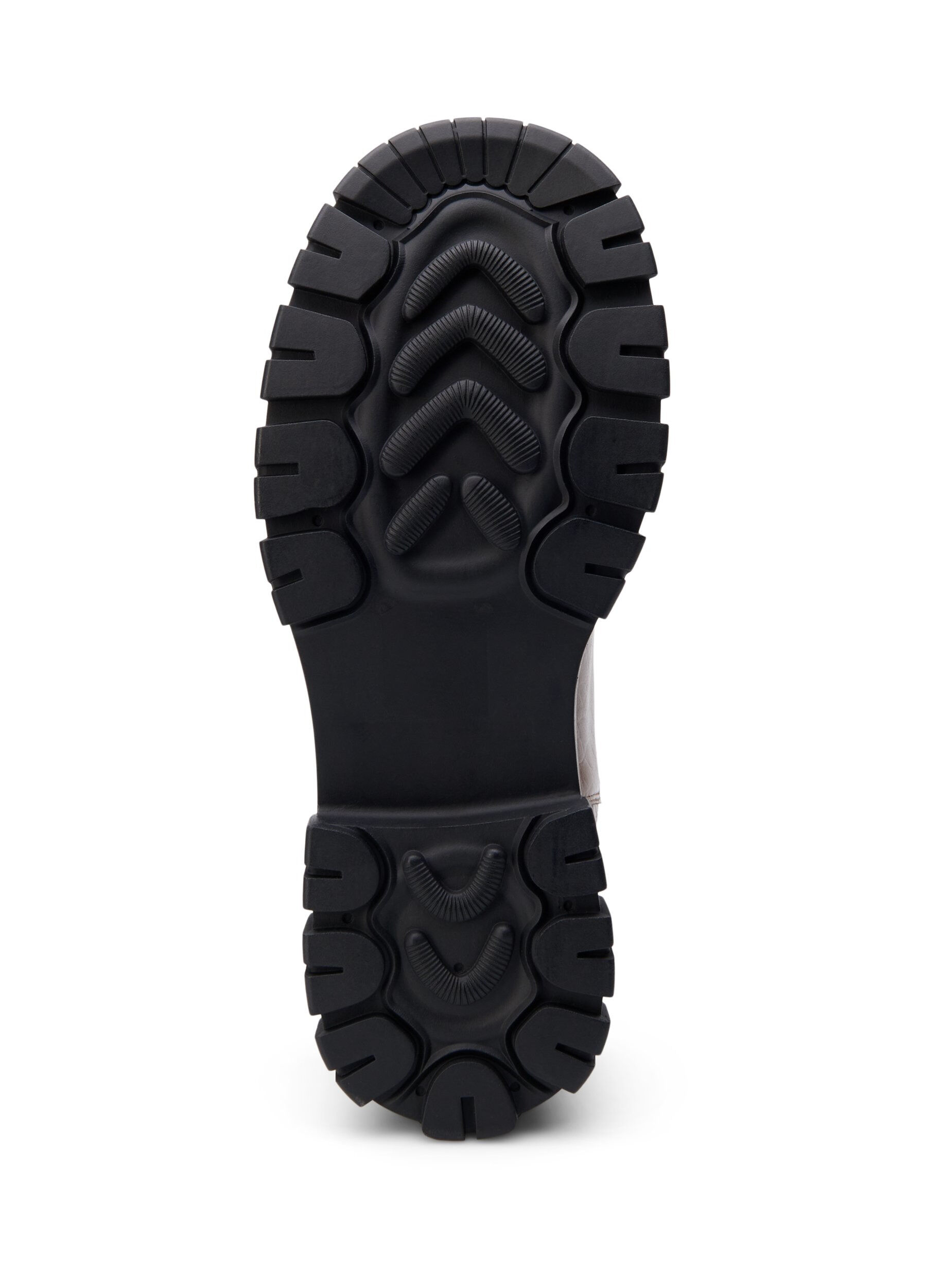 Zizzi Wide fit - Croco Chelsea-st&oslash;vel i skinn, Pine Bark, Packshot image number 4