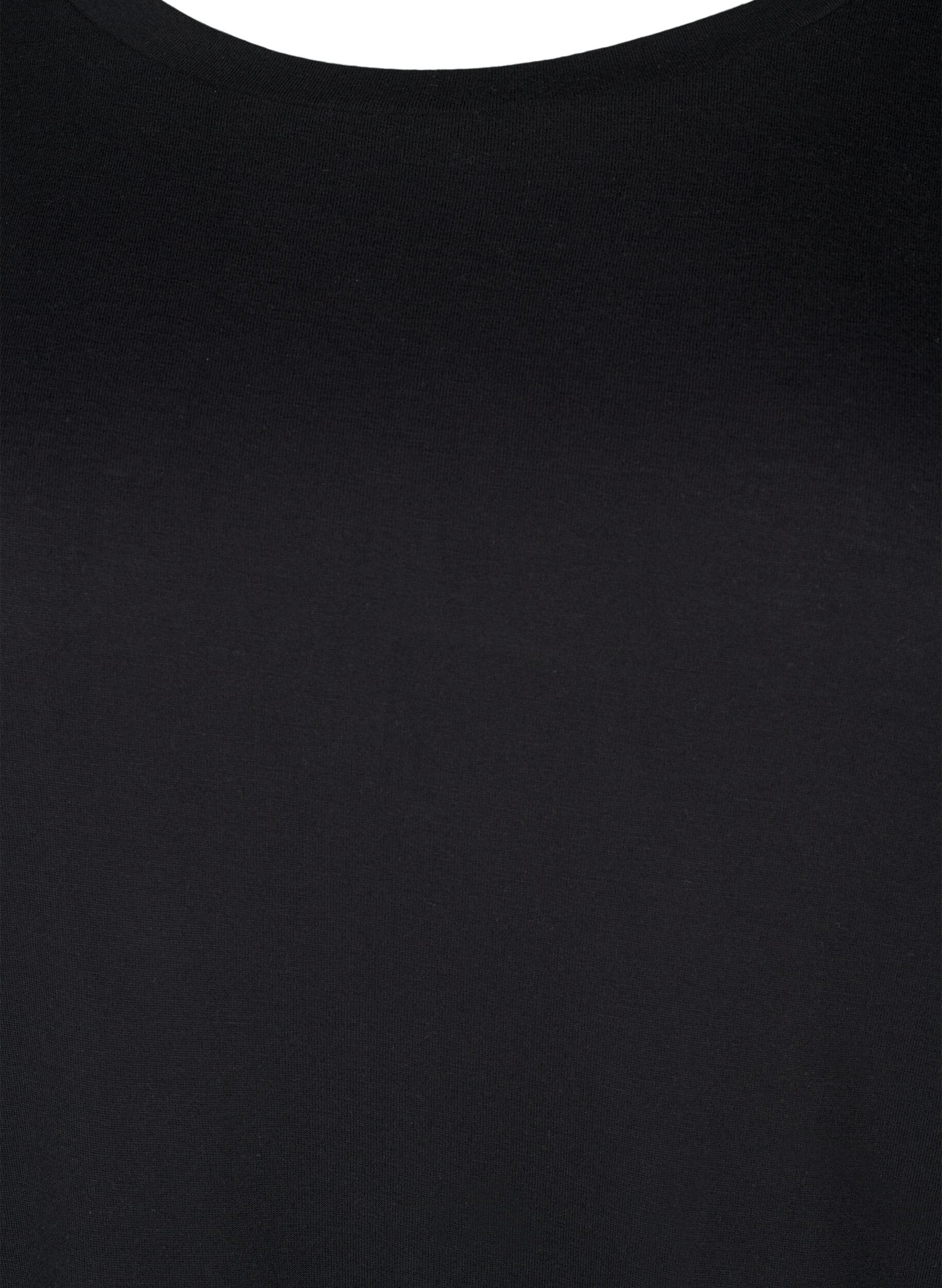 Zizzi T-skjorte i ull og viskose, Black, Packshot image number 2