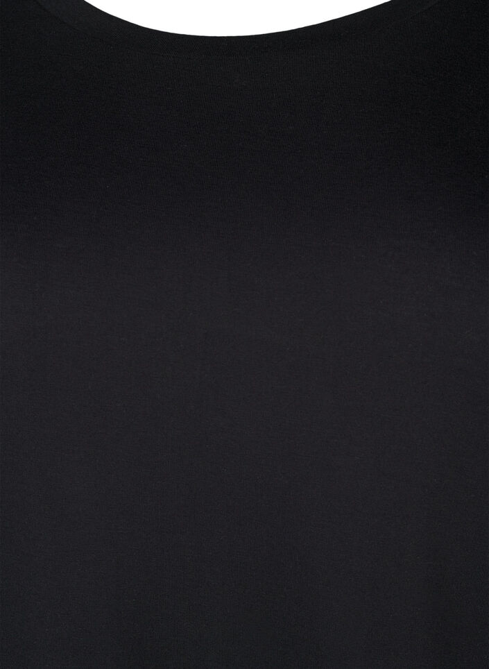 T-skjorte i ull og viskose, Black, Packshot image number 2