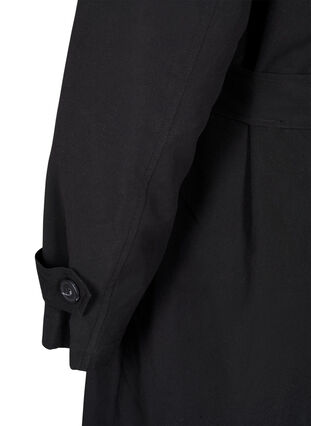 Zizzi Lang trenchcoat med belte, Black, Packshot image number 4