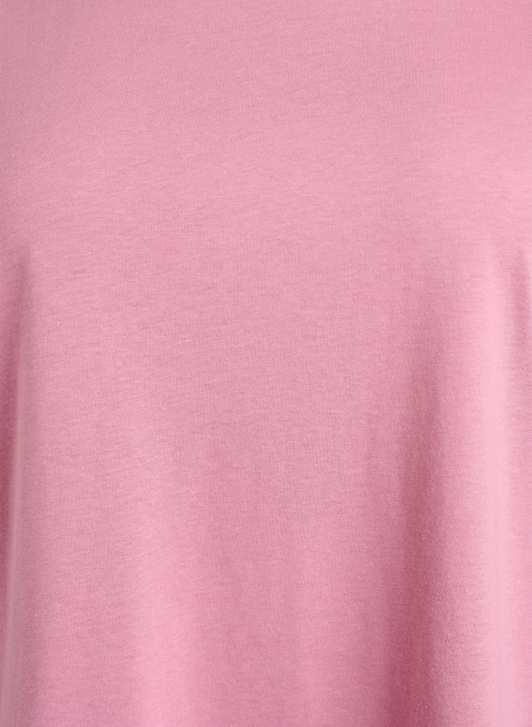 Zizzi Kortermet T-skjorte i bomullsblanding, Rosa, Packshot image number 2