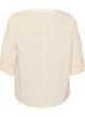Bomullsbluse med V-hals, Vanilje, Packshot image number 1