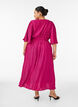 Plissert midikjole med flaggermus ermer, Rosa, Model image number 1