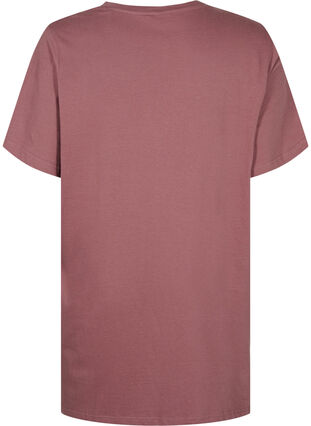 Oversize pysjamas T-skjorte i økologisk bomull, Rose Brown W. Relax , Packshot image number 1