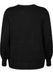 Strikkecardigan med rund hals og knapper, Svart, Packshot image number 1