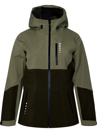 Vanntett skalljakke med hette og refleks, Forest Night Comb, Packshot image number 2