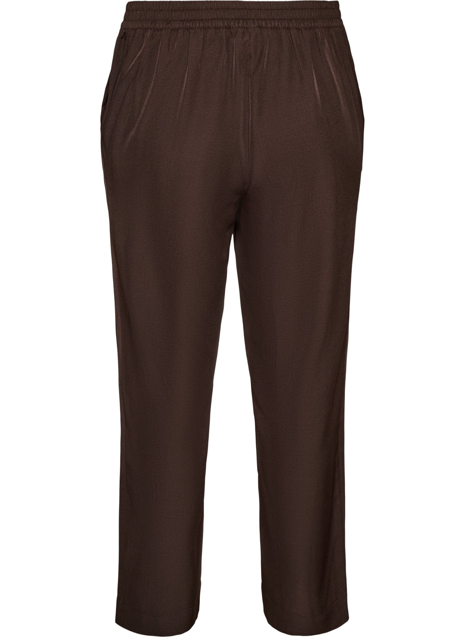 ZizziLoose fit bukser med lommer, Brun, Packshot image number 1