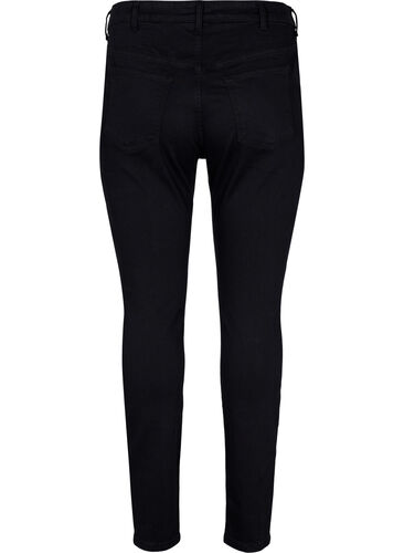 Super slim Amy jeans med strikk i livet, Black, Packshot image number 1