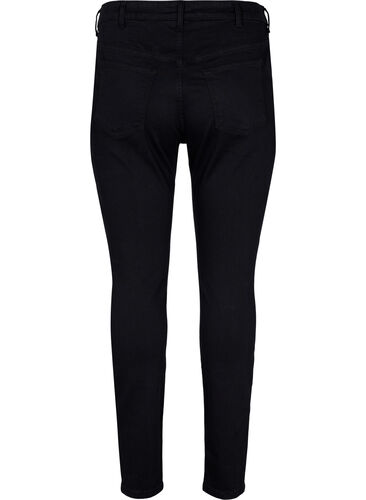 Super slim Amy jeans med strikk i livet, Black, Packshot image number 1