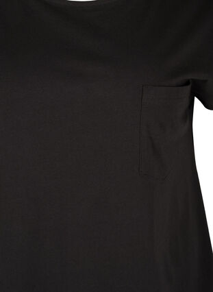 T-skjorte med brystlomme i organisk bomull, Black, Packshot image number 2