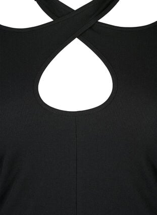 Cut-out bluse med lange ermer, Black, Packshot image number 2