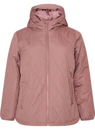 Lett vattert jakke med diamantquilt, Rosa