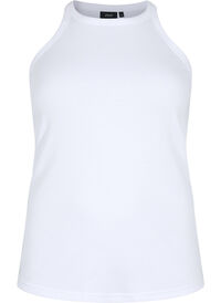 Ribbet tanktopp i bomull