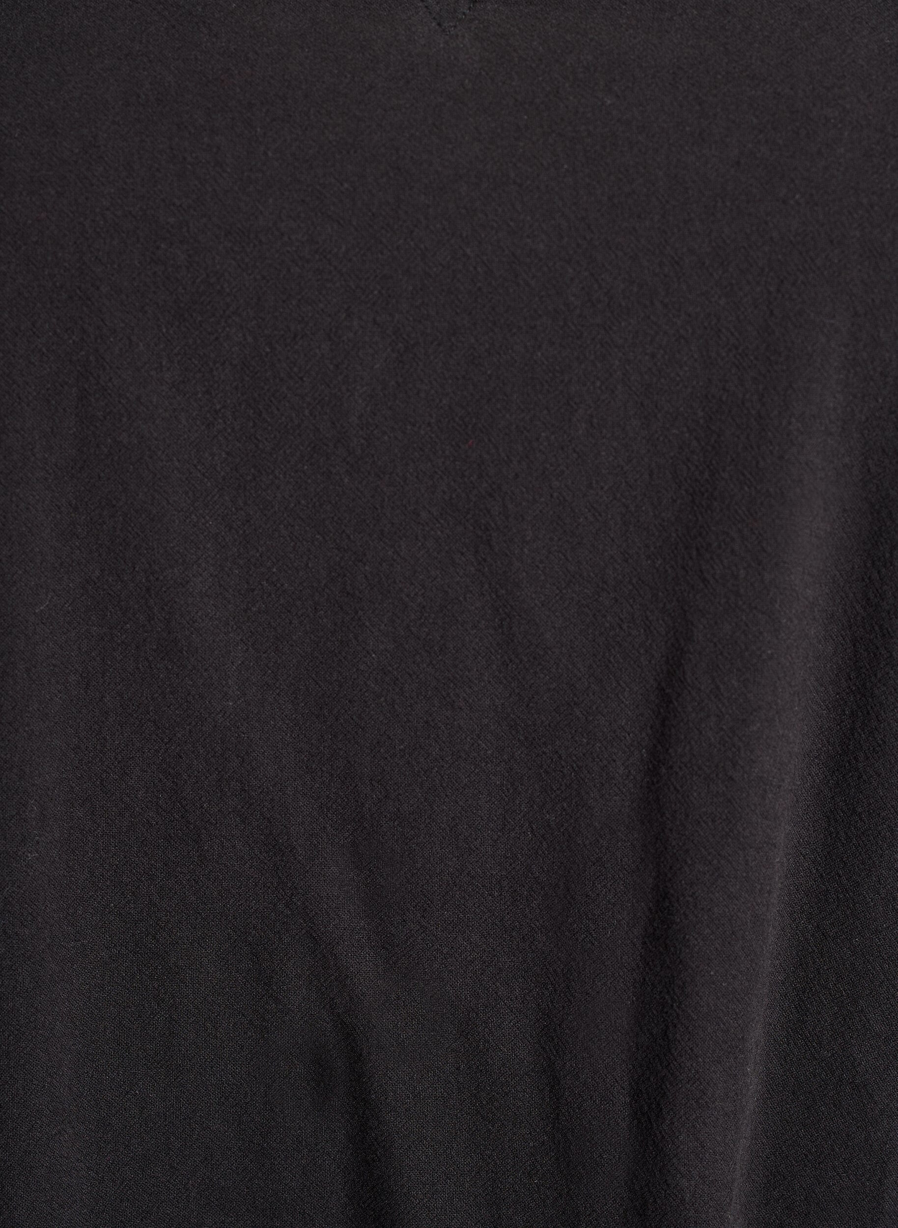 Zizzi Kort bomullskjole med V-hals, Svart, Packshot image number 2