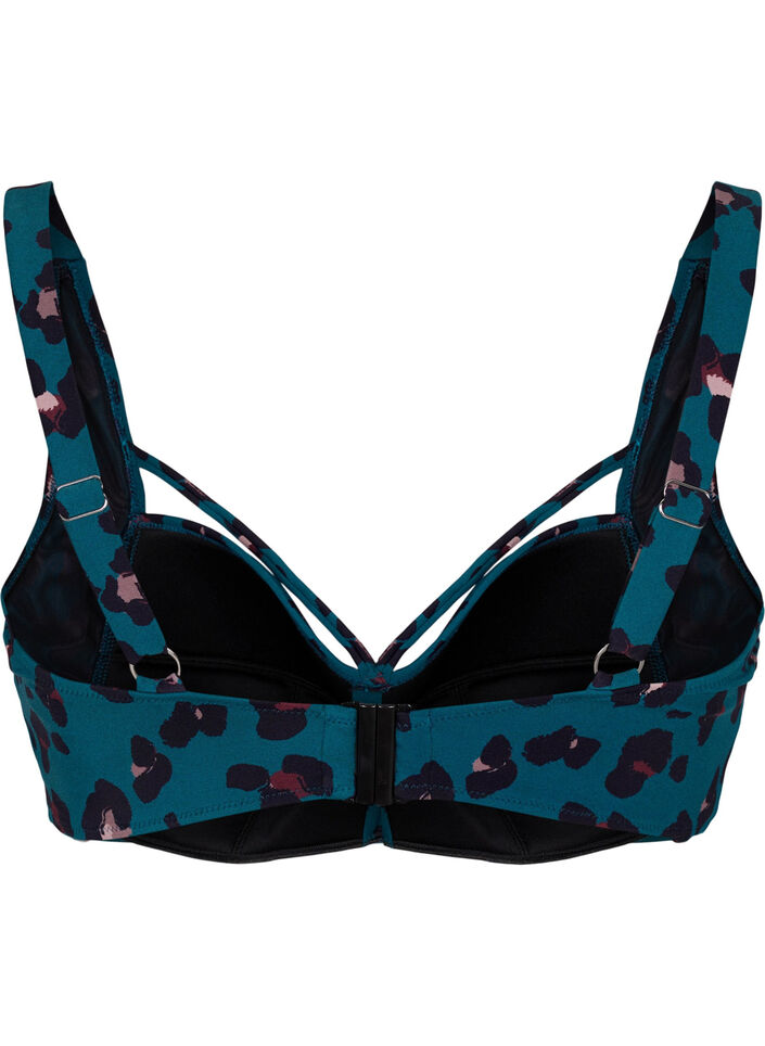 Bikinitopp med drapering, Leopard, Packshot image number 1
